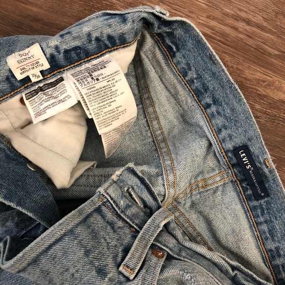 LEVI’S INDIGO PLAID 501 PATCHWORK SKINNY JEANS! - Picture 6 of 6